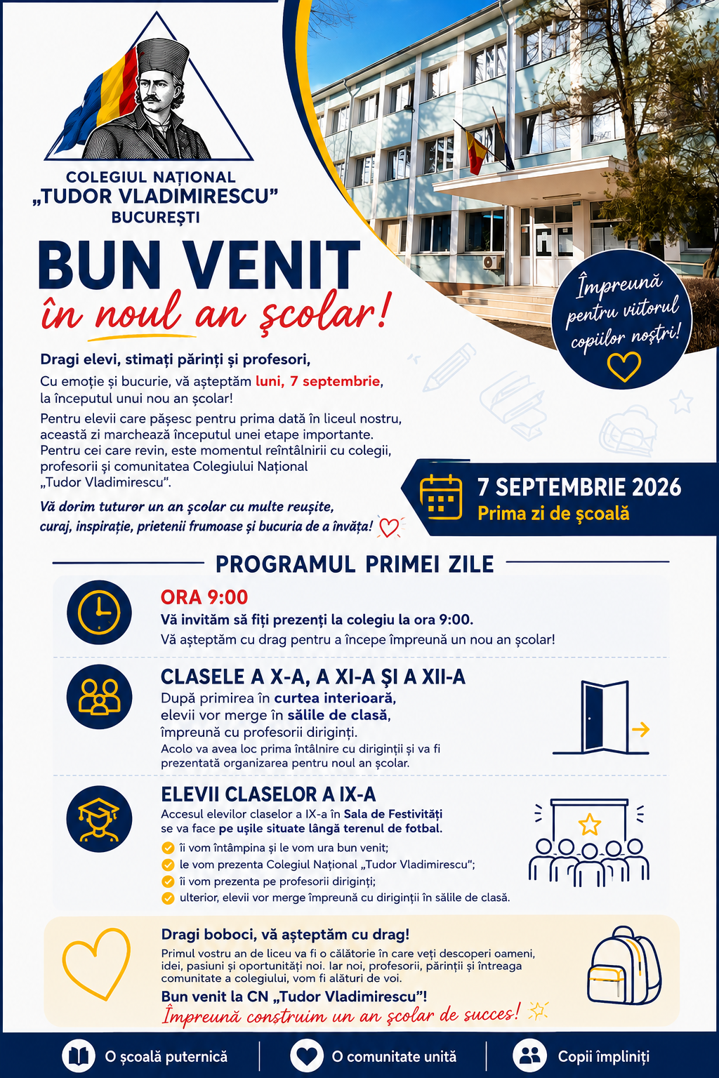 Prima zi de scoala CNTVB 2026